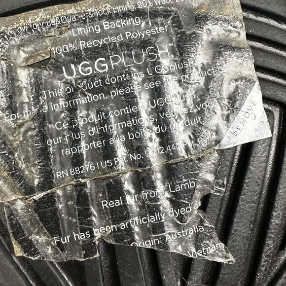 Ugg Syden Black Suede Sheepskin Boots 1120702 Women's 8.5 - Picture 7 of 12